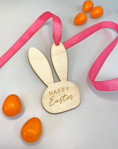 Birch Wood Happy Easter Treat Box Gift Tag