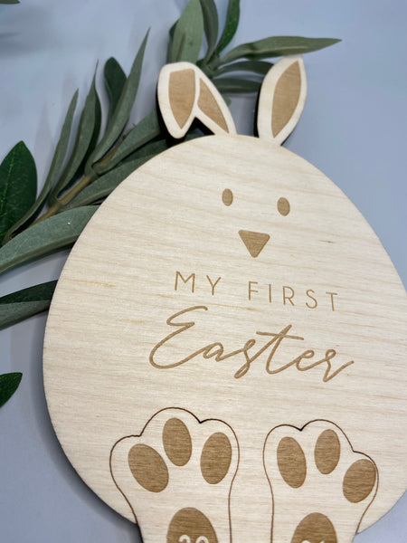 My First Easter - Wooden Bunny Instagram prop Milestone Plaque