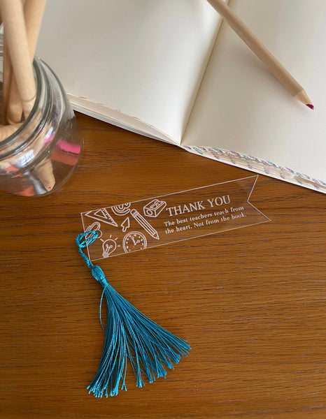 Teacher Bookmark Thank You Gift - Personalised leaving end of term acrylic book mark