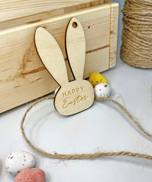 Birch Wood Happy Easter Treat Box Gift Tag