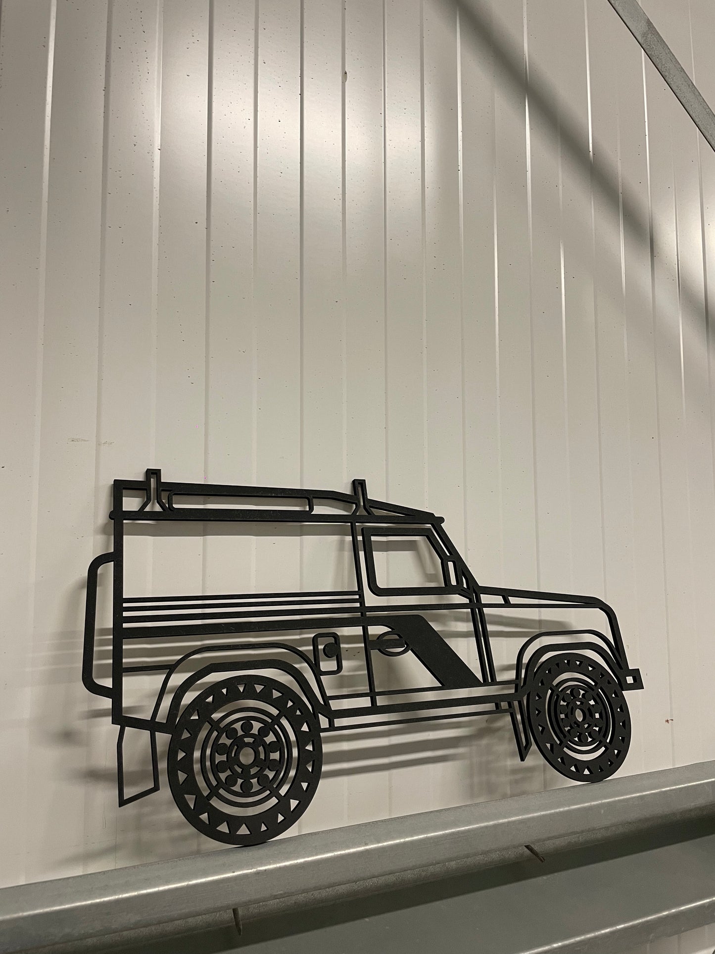 Land Rover Defender 90 Tdi Car Wall Art Line Drawing 3D Wooden Cut Out