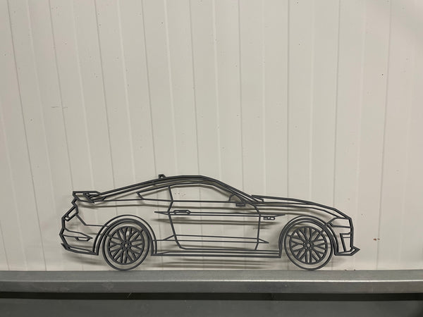 Ford Mustang V8 Car Wall Art Line Drawing 3D Wooden Cut Out
