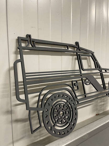 Land Rover Defender 90 Tdi Car Wall Art Line Drawing 3D Wooden Cut Out