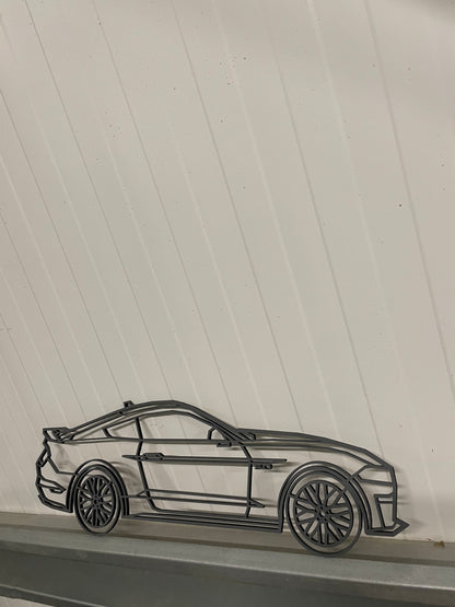 Ford Mustang V8 Car Wall Art Line Drawing 3D Wooden Cut Out