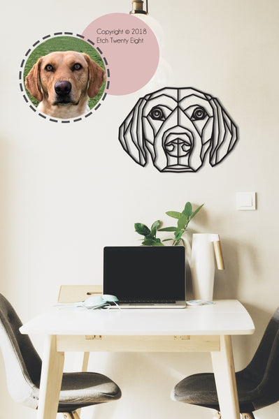 Labrador Retriever Dog Geometric Wooden Wall Art