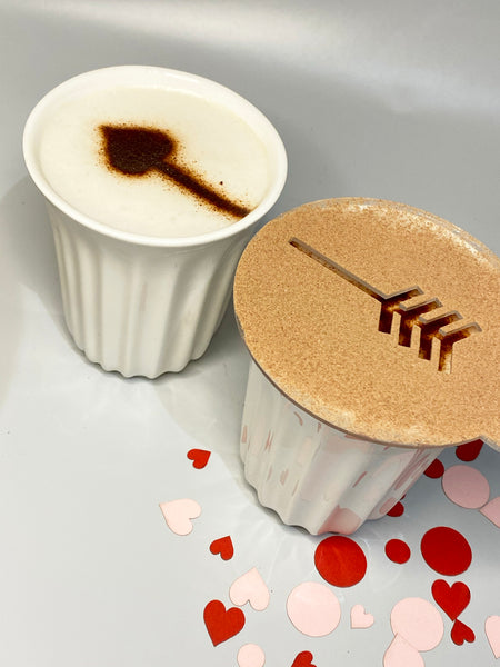 Cupid's Love Arrow Valentine's Duo Hot Drink Coffee Stencil