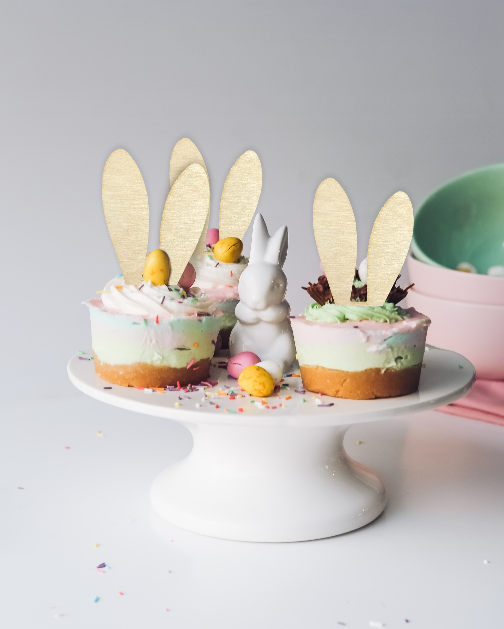 x3 Bunny Ears Easter Cupcake toppers