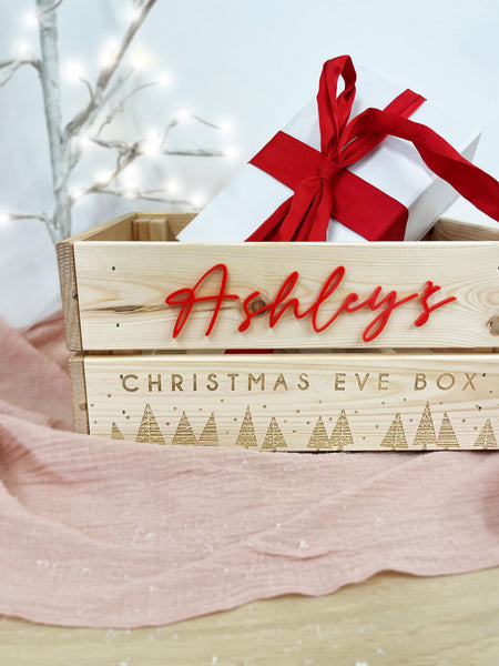 Personalised Christmas Eve Box Pine Crate