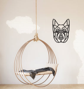 Shiba Inu Dog Geometric Wooden Wall Art